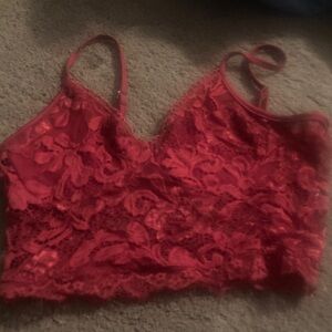 Red Lace Camisole Top